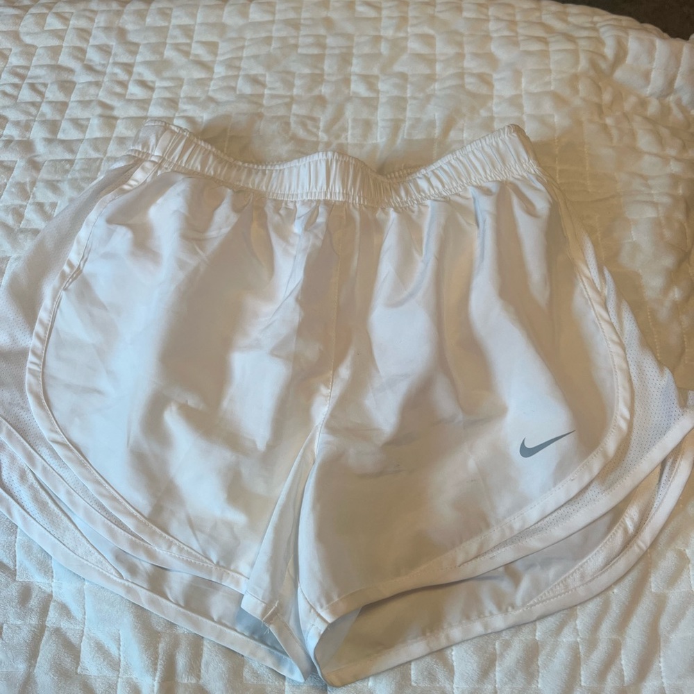 White Nike shorts